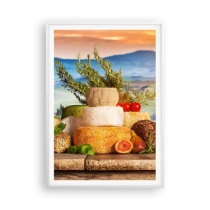 Plakát v bílém rámu - Italská radost ze života - 70x100 cm