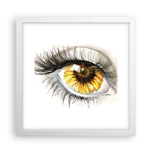 Plakát v bílém rámu - Pohled žhavý jako léto - 30x30 cm