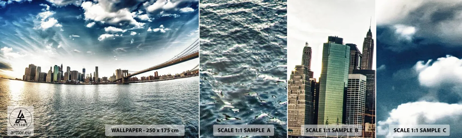 Fototapeta Vzorek Standard Eco - Skleněný ostrov - Město, New York, Architektura - 100x30 cm