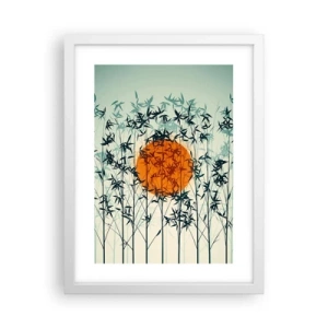 Plakát v bílém rámu - Japonské slunce - 30x40 cm