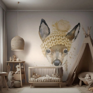 Fototapeta Samolepicí Deluxe Sticker - V zimě ve sněžném lese - Pro děti, Jikry, Grafika - 250x175 cm