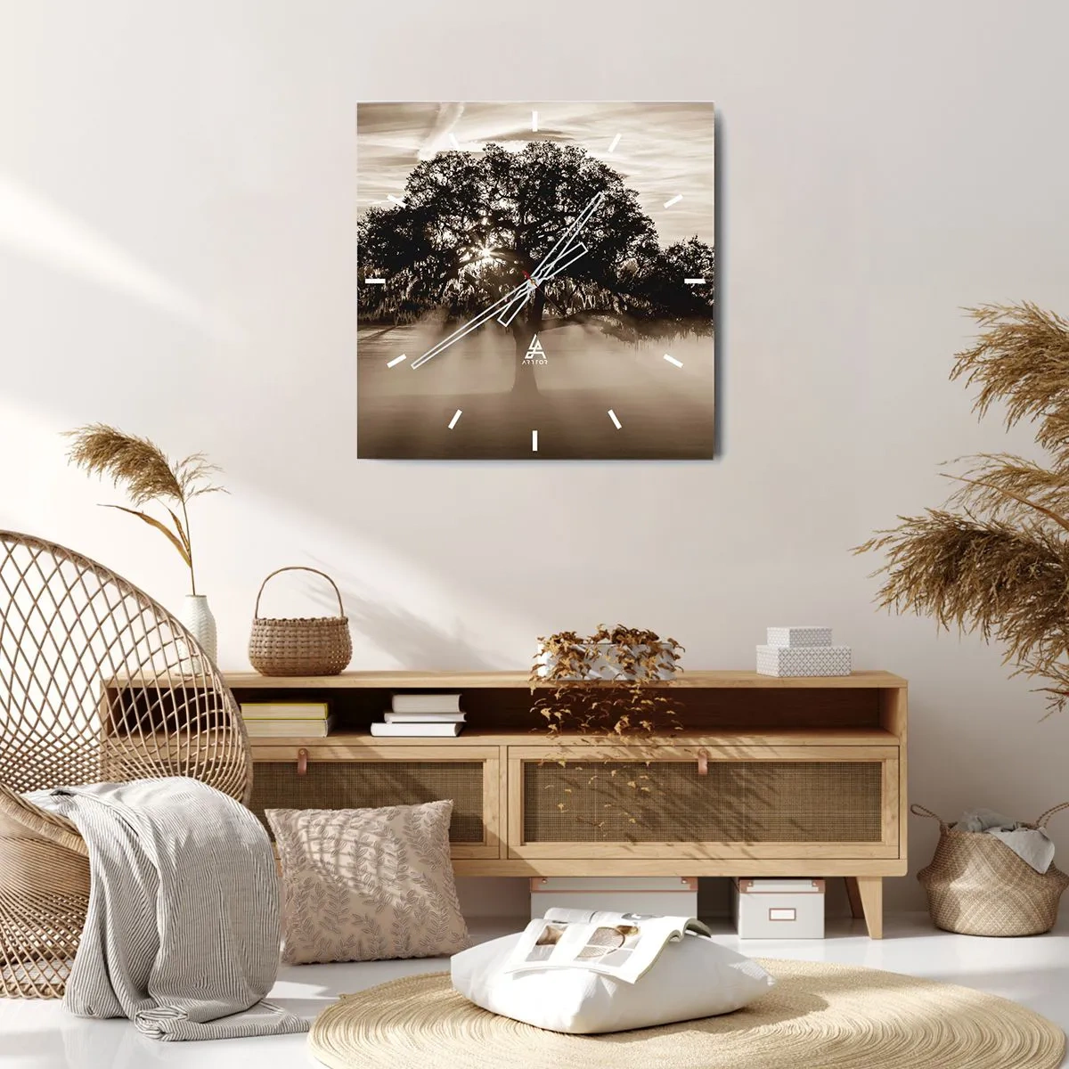 Nástěnné hodiny - Strom zpráv samotného dobra - 30x30 cm