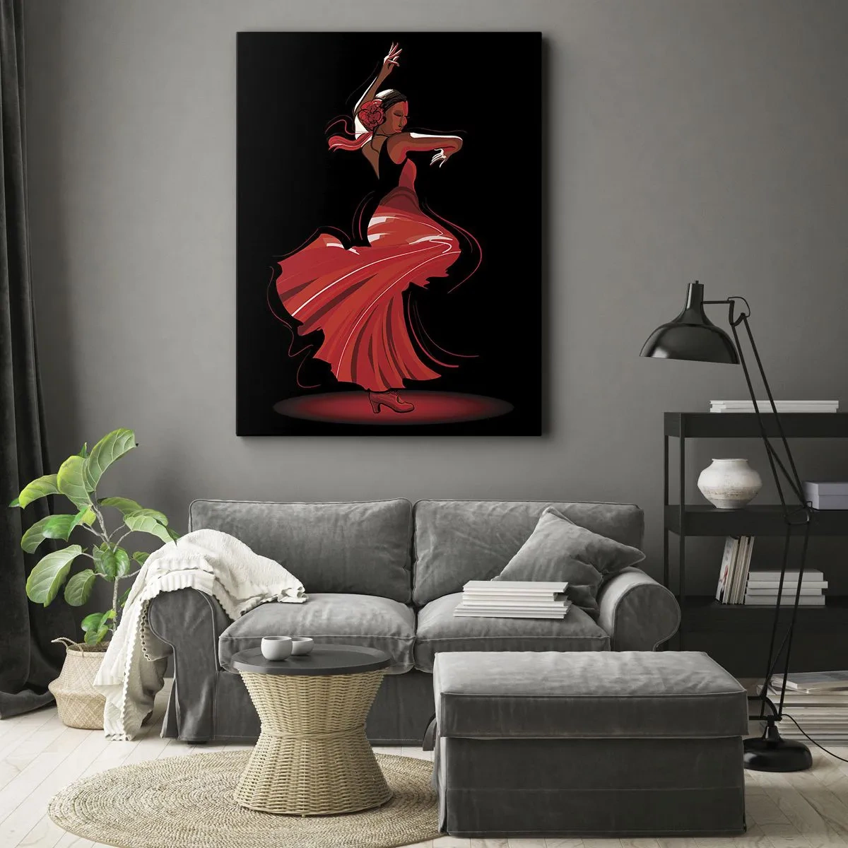 Obraz na plátně - Žhavá duše flamenco - 65x120 cm