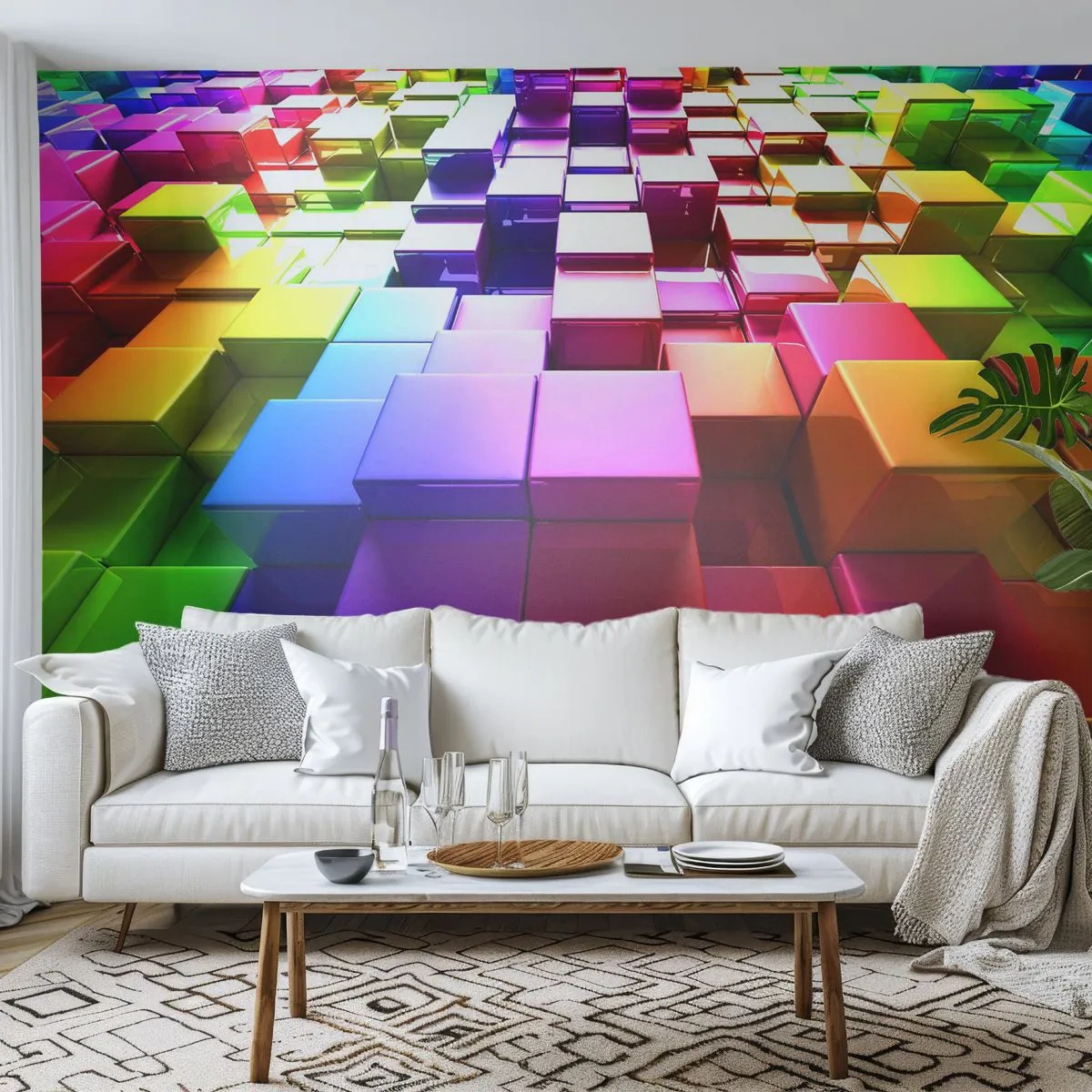 Fototapeta Samolepicí Deluxe Sticker - Op-artové společně v týmu - Abstrakce, Grafika, 3D - 250x175 cm