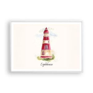 Plakát v bílém rámu - Tady je vždy počasí - 100x70 cm