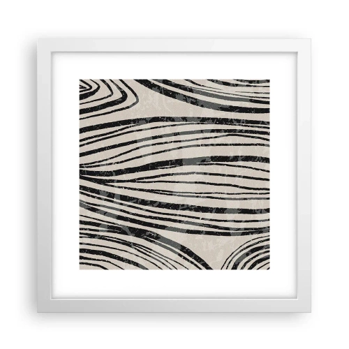 Plakát v bílém rámu - Močál s liniemi - 30x30 cm