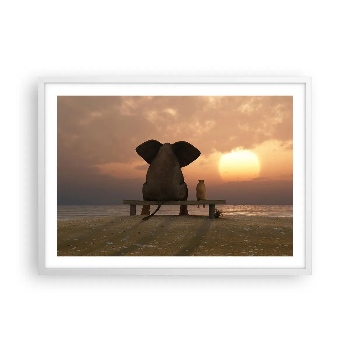 Plakát v bílém rámu - Je skvělé spolu mlčet - 70x50 cm