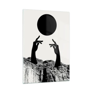 Obraz na skle - Surrealistická kompozice: slunce a zbytek - 50x70 cm