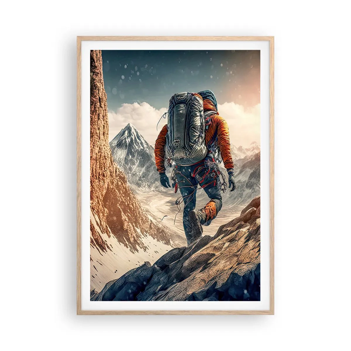 Plakát v rámu světlý dub - Osamělý bojovník - 70x100 cm