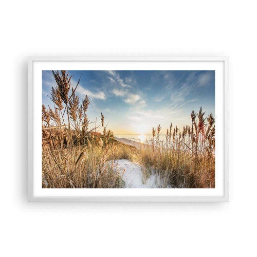 Plakát v bílém rámu - Severní pláž - 70x50 cm