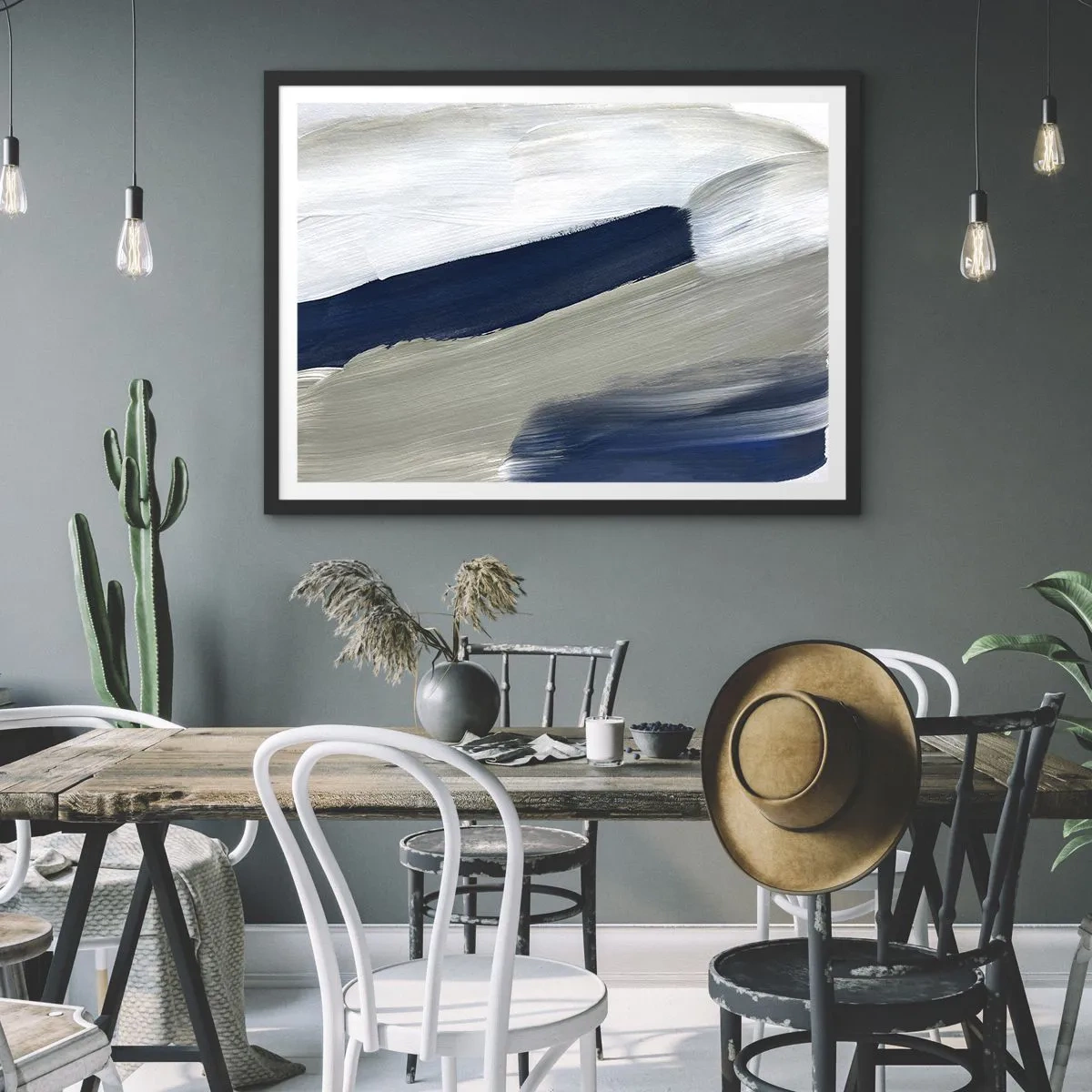 Plakát v černém rámu - Setkání s bílou - 70x50 cm