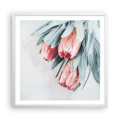 Plakát v bílém rámu - Zahanbené svou vlastní krásou - 60x60 cm