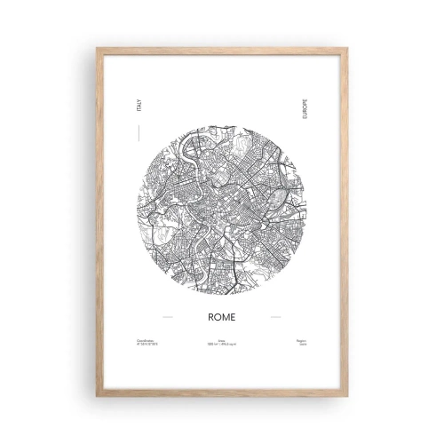 Plakát v rámu světlý dub - Anatomie Říma - 50x70 cm