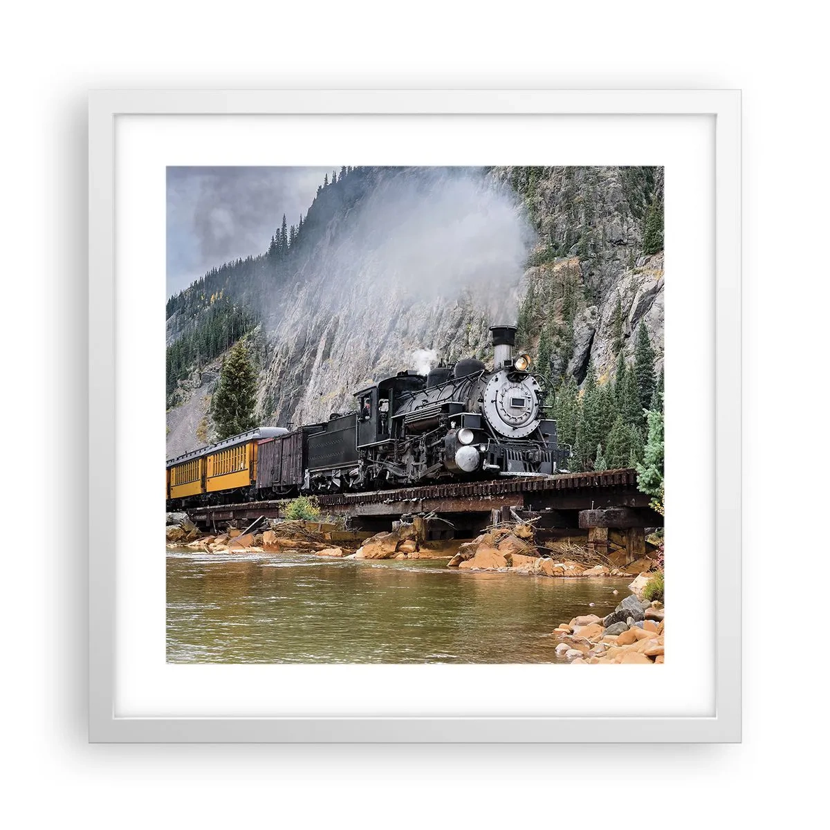 Plakát v bílém rámu - Kampak? Kam? - 40x40 cm