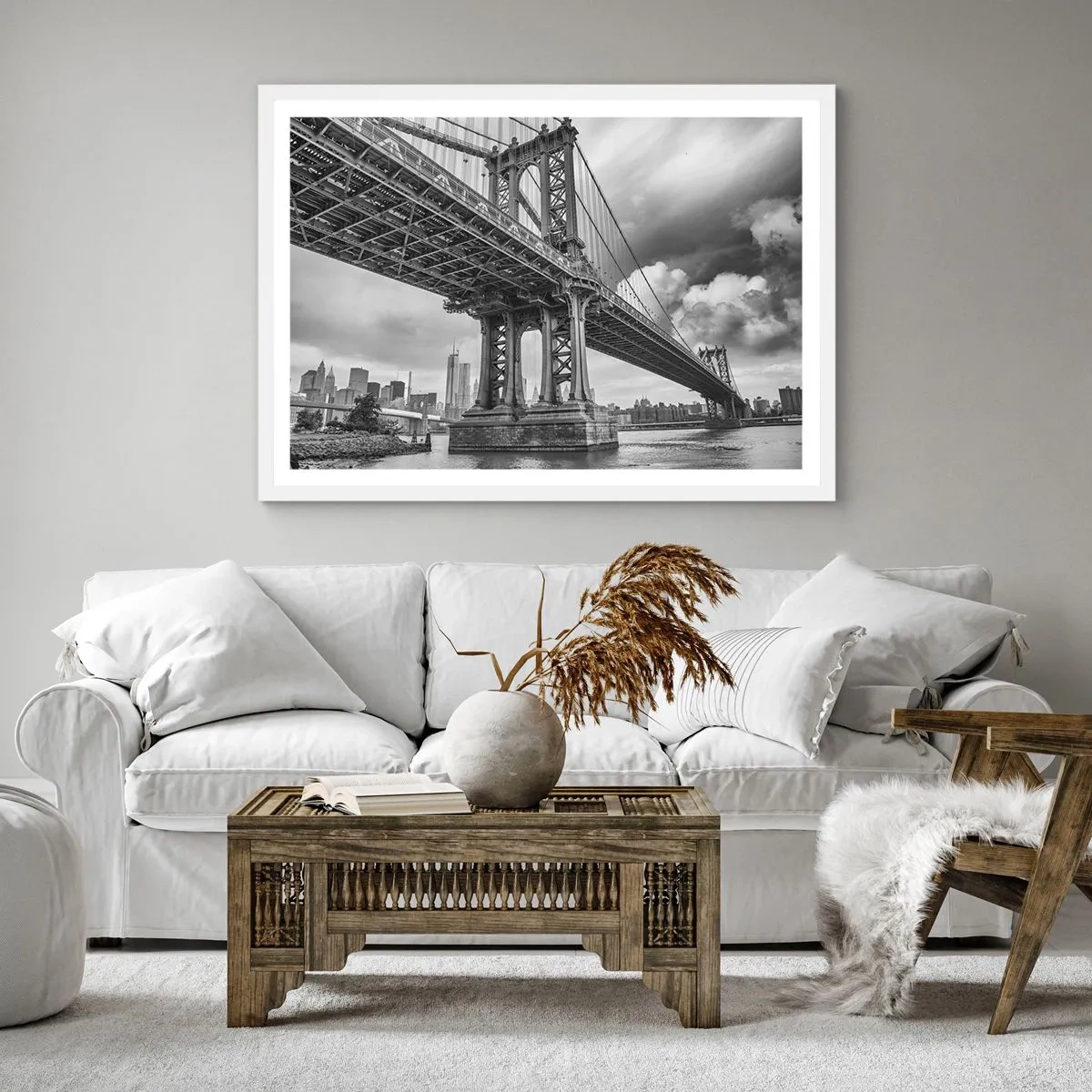 Plakát v bílém rámu - Do srdce města - 40x40 cm