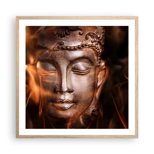 Plakát v rámu světlý dub - Existuje pouze zde a nyní - 60x60 cm