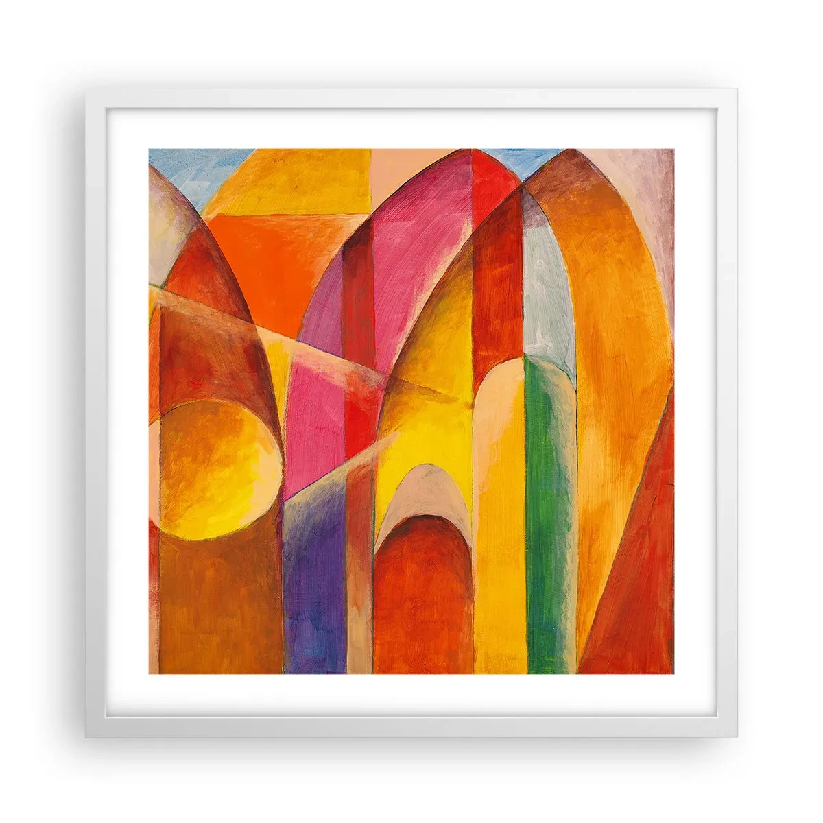 Plakát v bílém rámu - Katedrála slunce - 50x50 cm