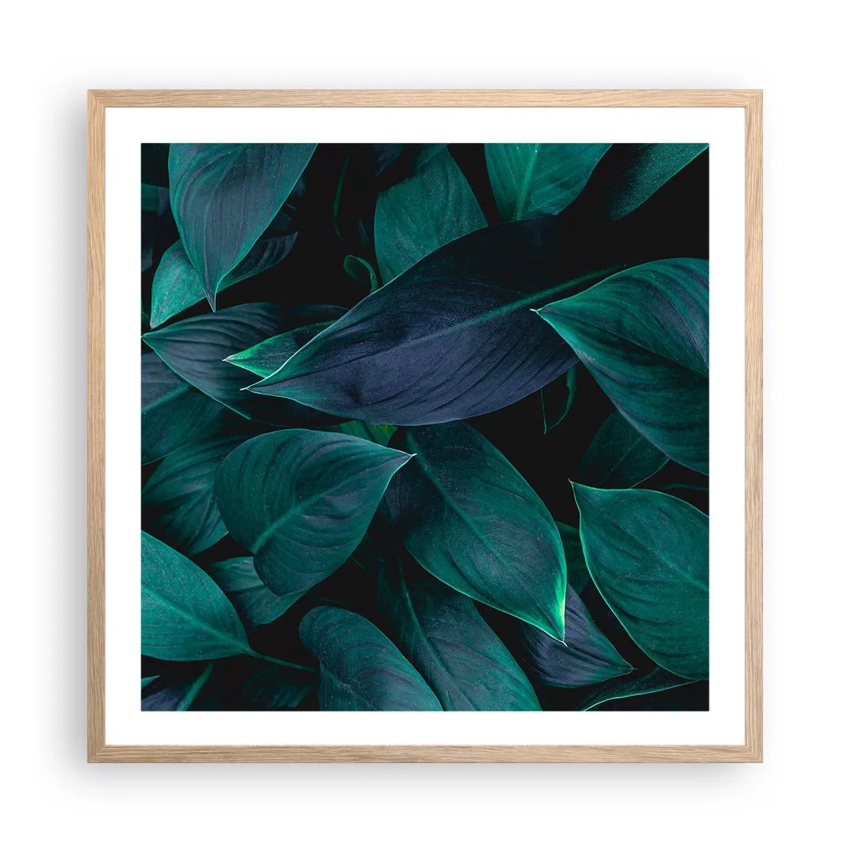 Plakát v rámu světlý dub - Zeleň sama o sobě - 60x60 cm