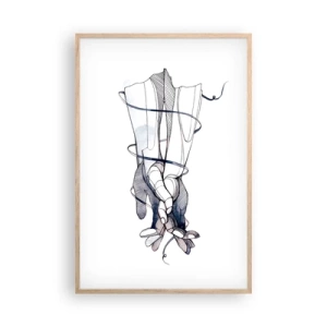 Plakát v rámu světlý dub - Studie o dotyku - 61x91 cm