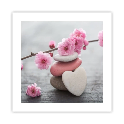 Plakát - Blaženost s višňovým květem - 40x40 cm