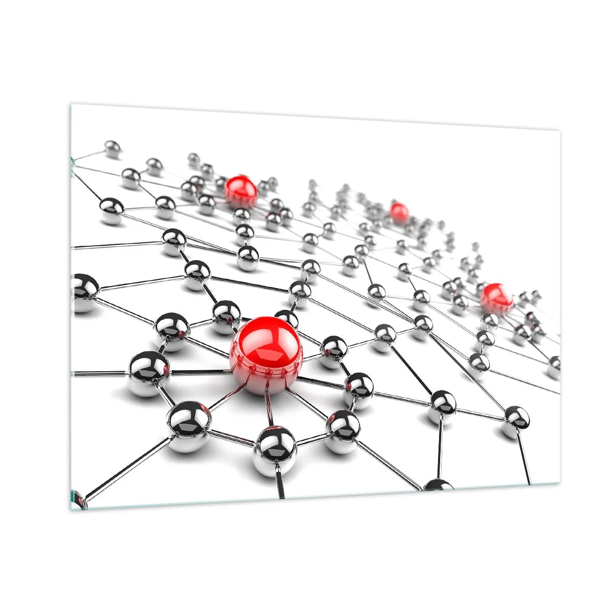 Obraz na skle - Stříbrná síť - 100x70 cm