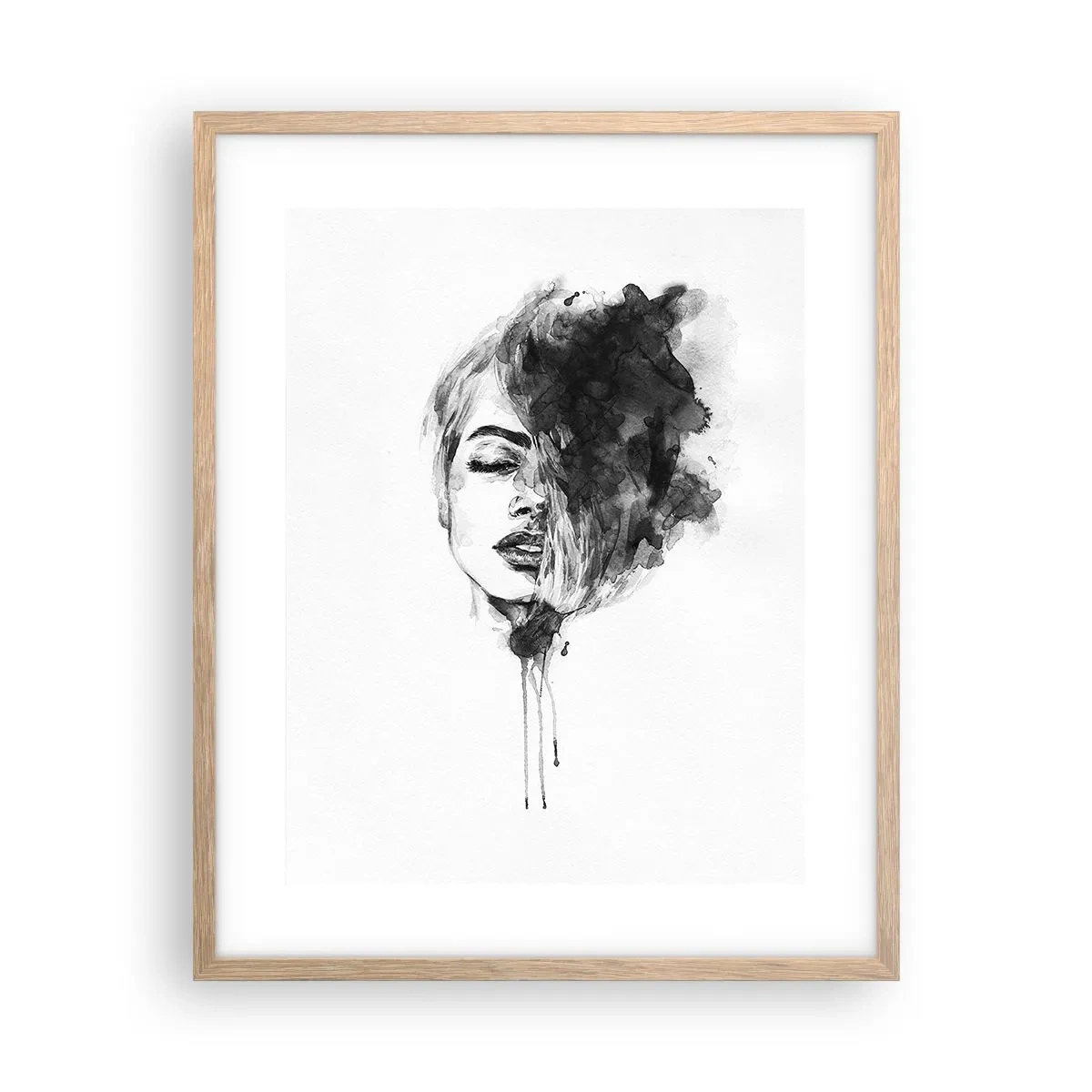 Plakát v rámu světlý dub - O čem sní dívka - 40x50 cm