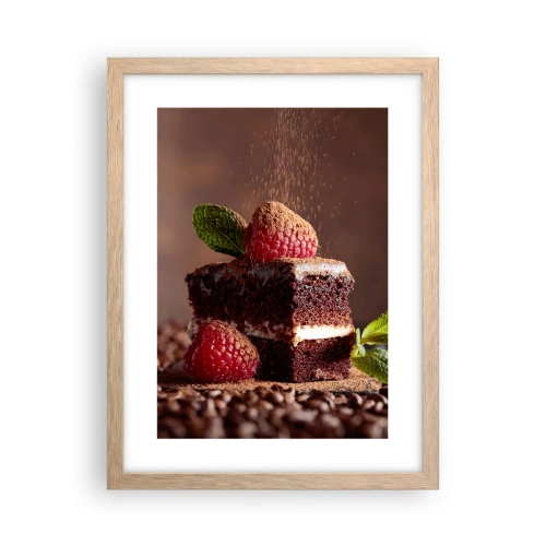 Plakát v rámu světlý dub - Život je sladký - 30x40 cm