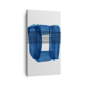 Obraz na plátně - Modročerná kompozice - 45x80 cm