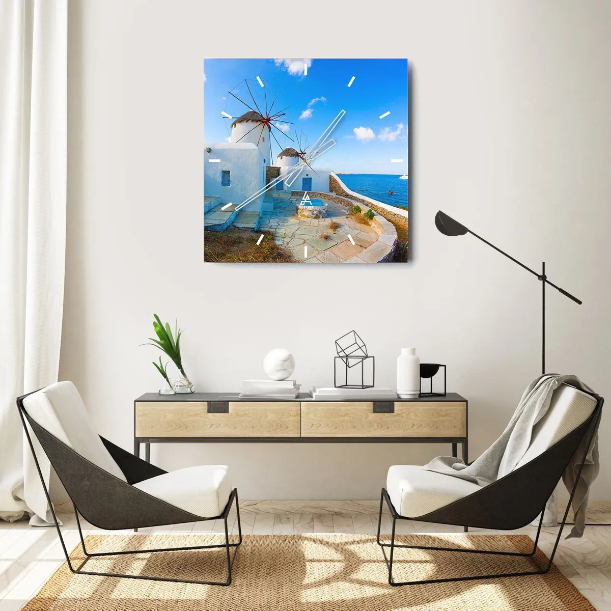 Nástěnné hodiny - Modrý vítr od moře - 30x30 cm