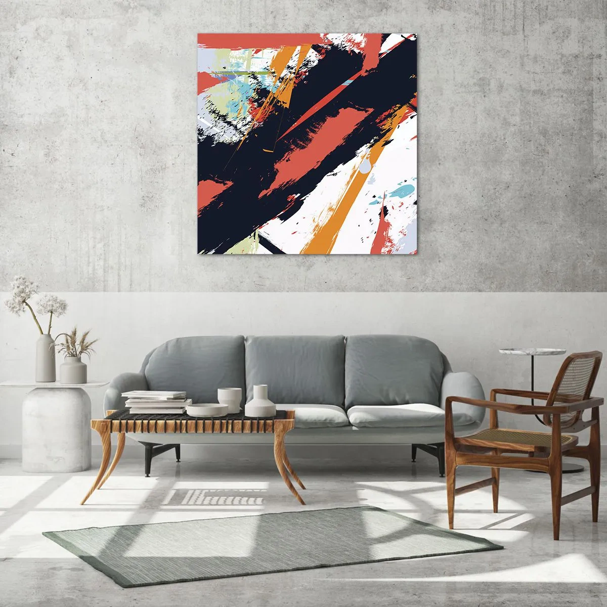 Obraz na skle - Dynamická kompozice - 60x60 cm