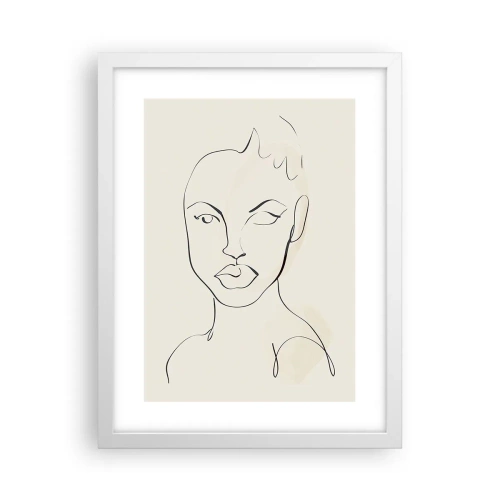 Plakát v bílém rámu - Obrys smyslnosti - 30x40 cm