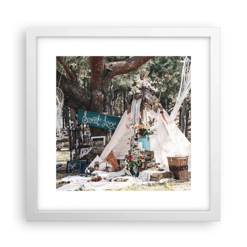 Plakát v bílém rámu - Make love… - 30x30 cm