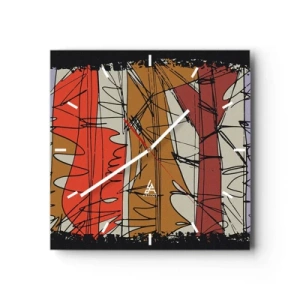 Nástěnné hodiny - Spontánní kompozice - 40x40 cm