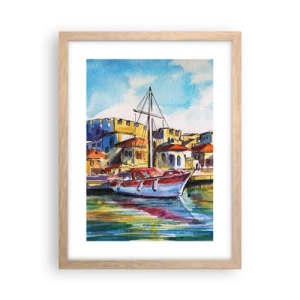 Plakát v rámu světlý dub - Duhové odpoledne - 30x40 cm