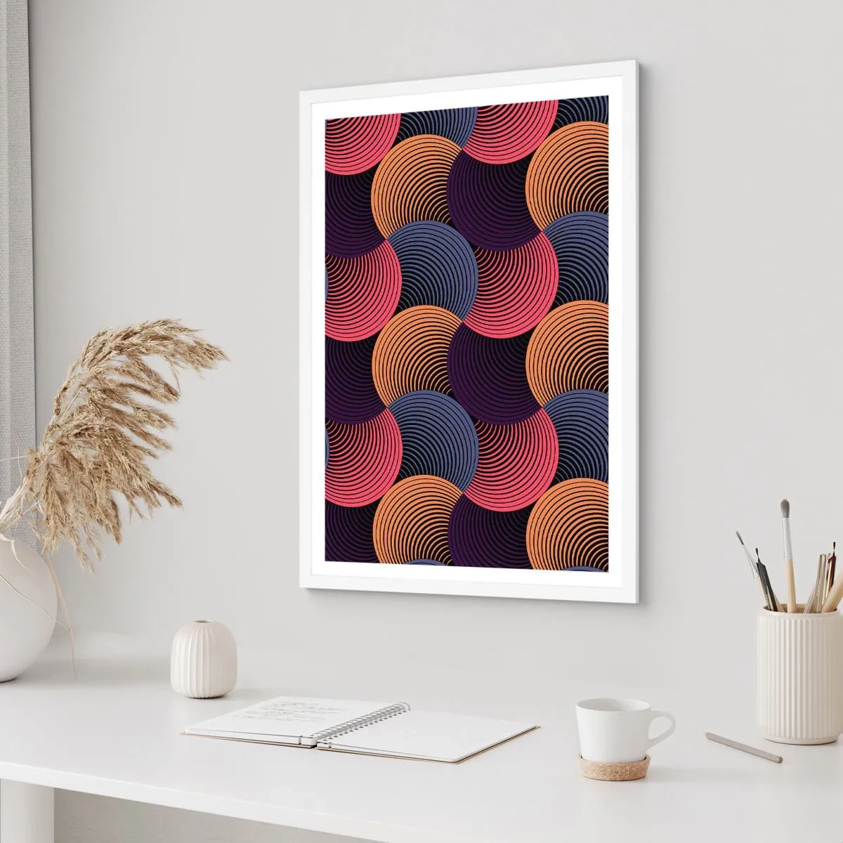 Plakát v bílém rámu - V kruhovém rytmu - 61x91 cm