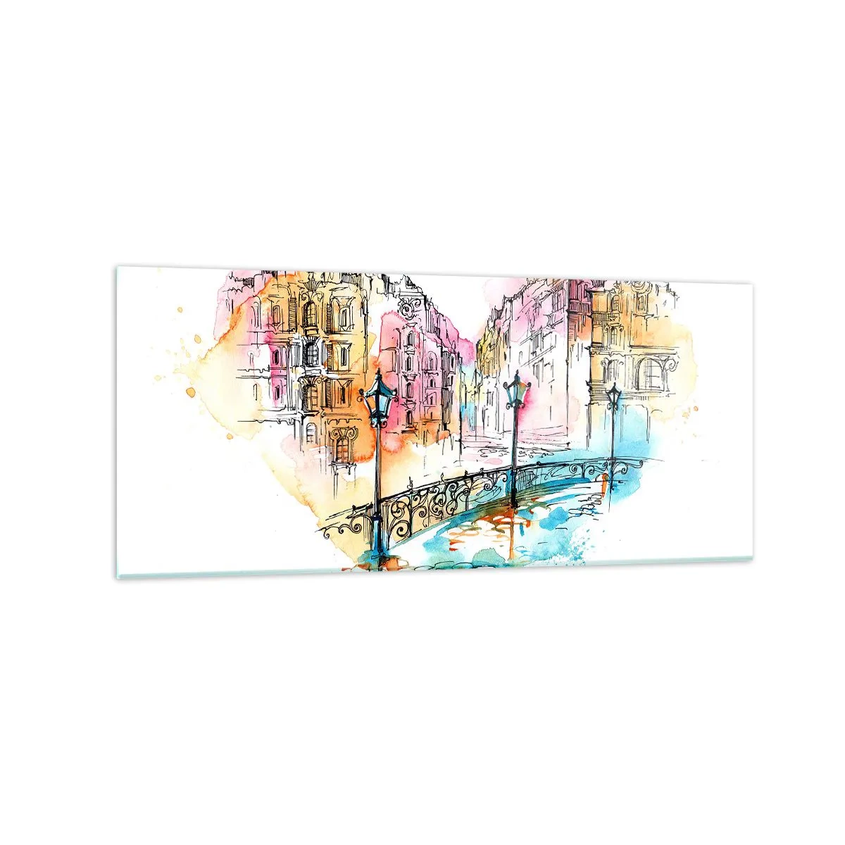 Obraz na skle - Srdce města - 120x50 cm