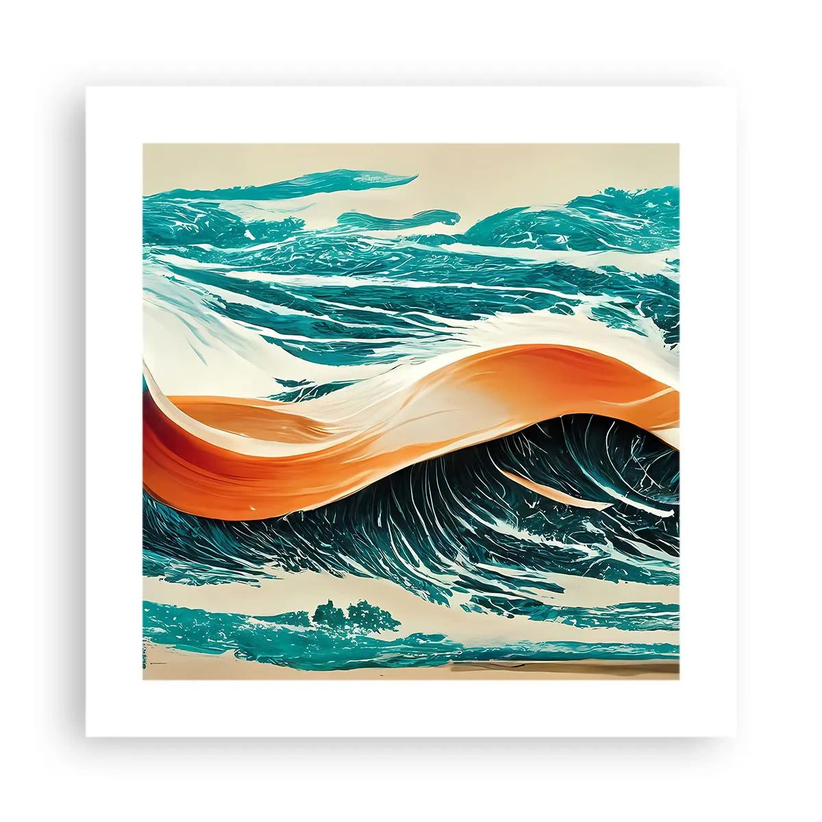 Plakát - Surfařův sen - 40x40 cm