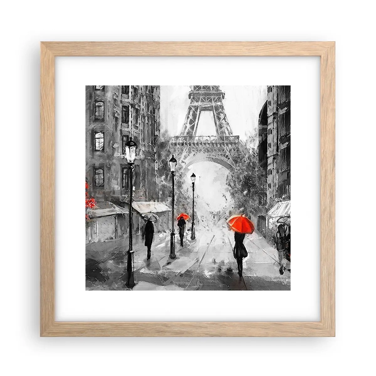 Plakát v rámu světlý dub - Všechny cesty vedou k ní - 30x30 cm