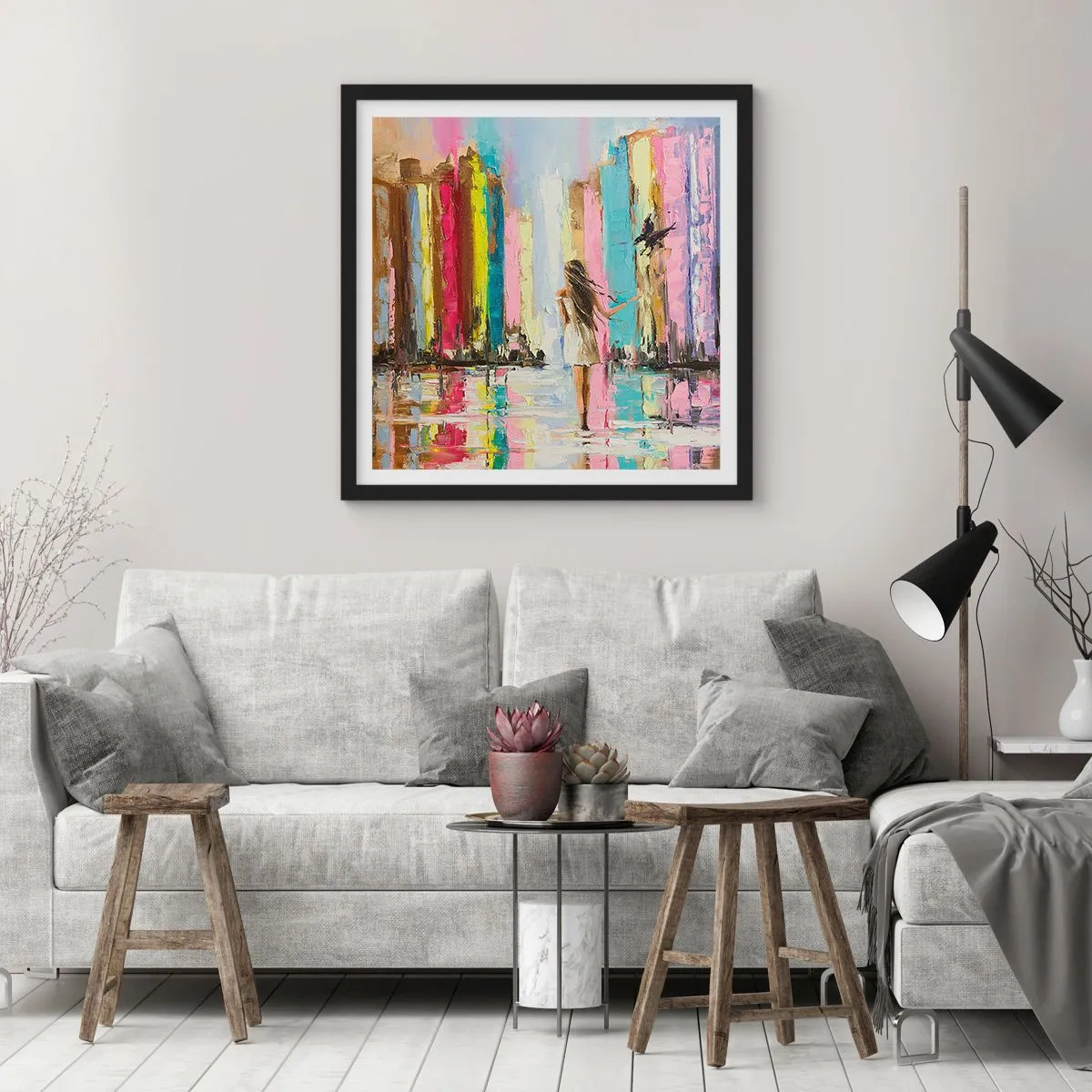 Plakát v černém rámu - Pojď se mnou - 50x50 cm