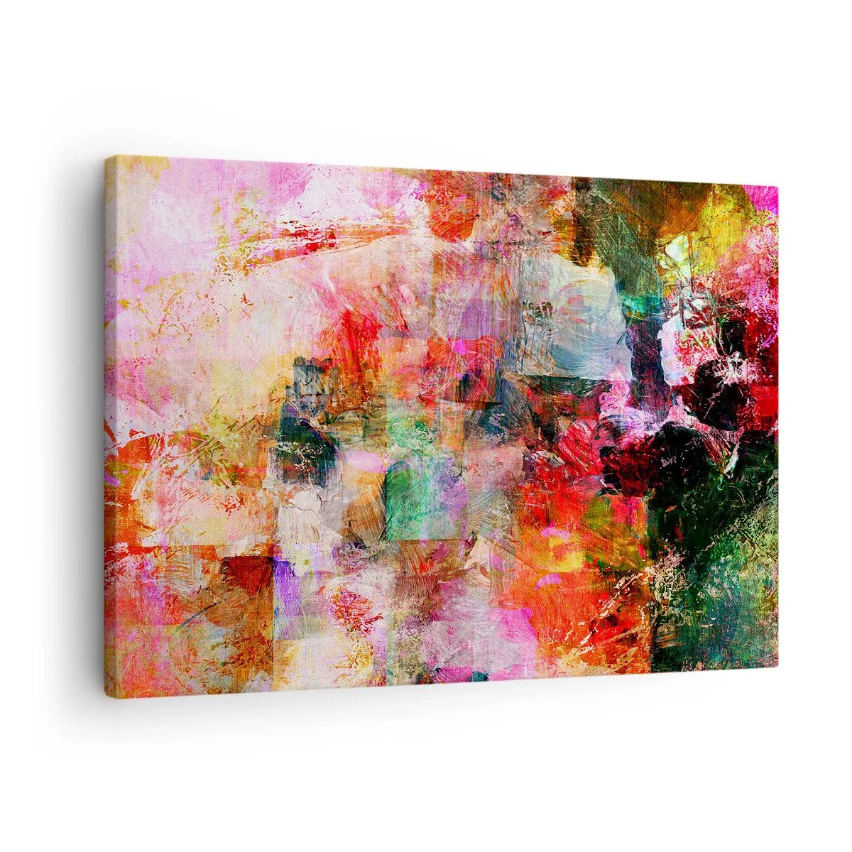Obraz na plátně - Abstraktní kompozice s dominantními růžovými a červenými tóny. - 70x50cm - Cesta růžovou - Moderní nástěnná dekorace do obývacího pokoje a ložnice ARTTOR