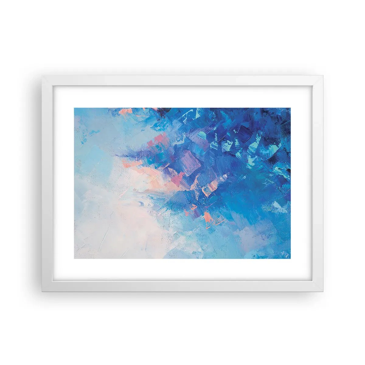 Plakát v bílém rámu - Zimní abstrakce - 40x30 cm
