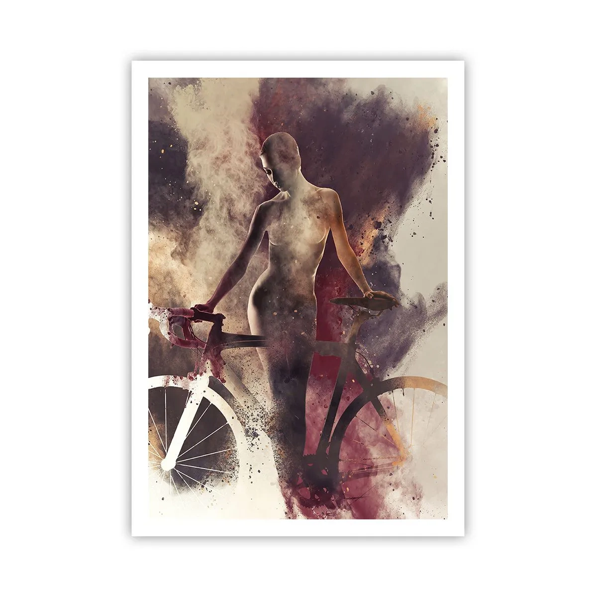 Plakát - Cyklistická duše v mramorových tvarech - 70x100 cm