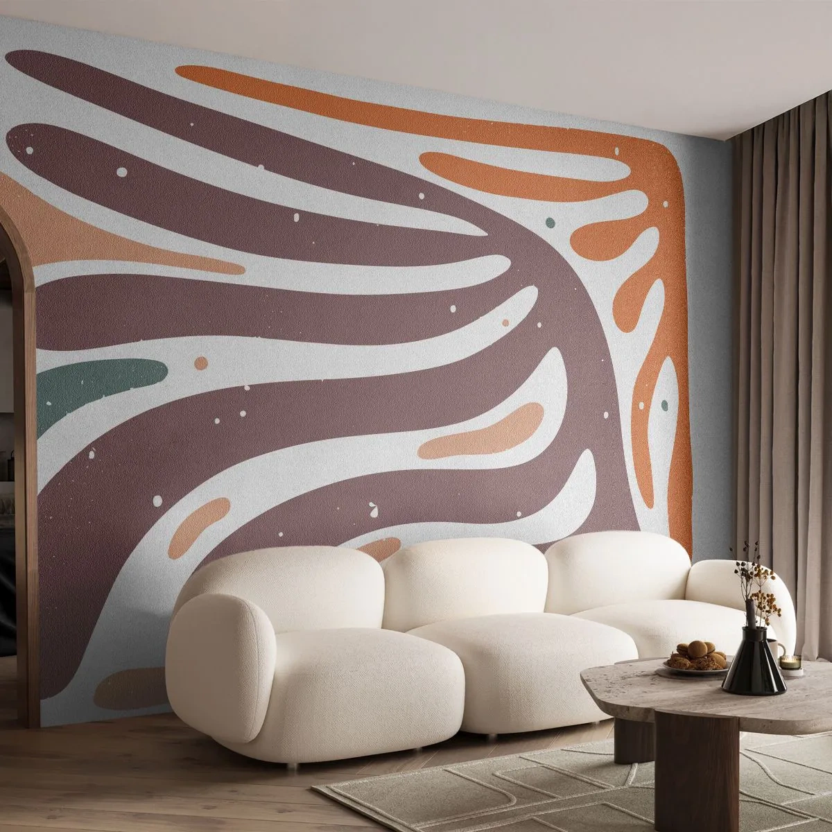 Fototapeta Premium Sand - Organická a radiální kompozice - Boho, Minimalismus, Kus - 250x175 cm