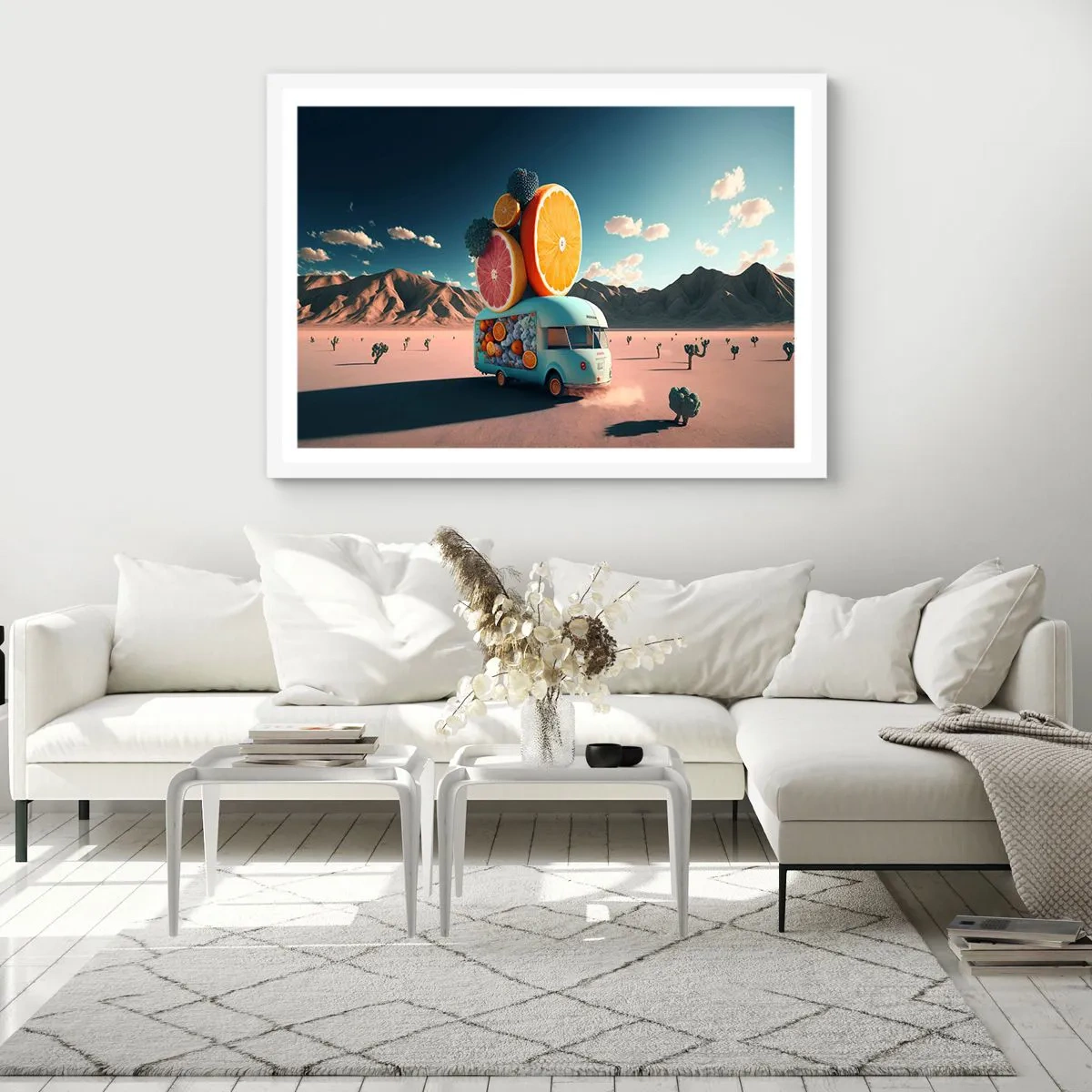 Plakát v bílém rámu - Chuť prázdnin - 91x61 cm