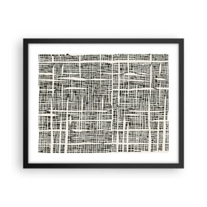 Plakát v černém rámu - Tkaná kompozice - 50x40 cm
