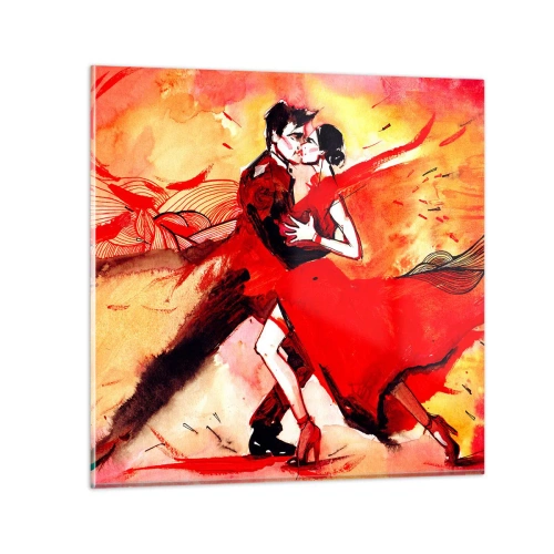 Obraz na skle - Purpurový rytmus náruživostí - 60x60 cm