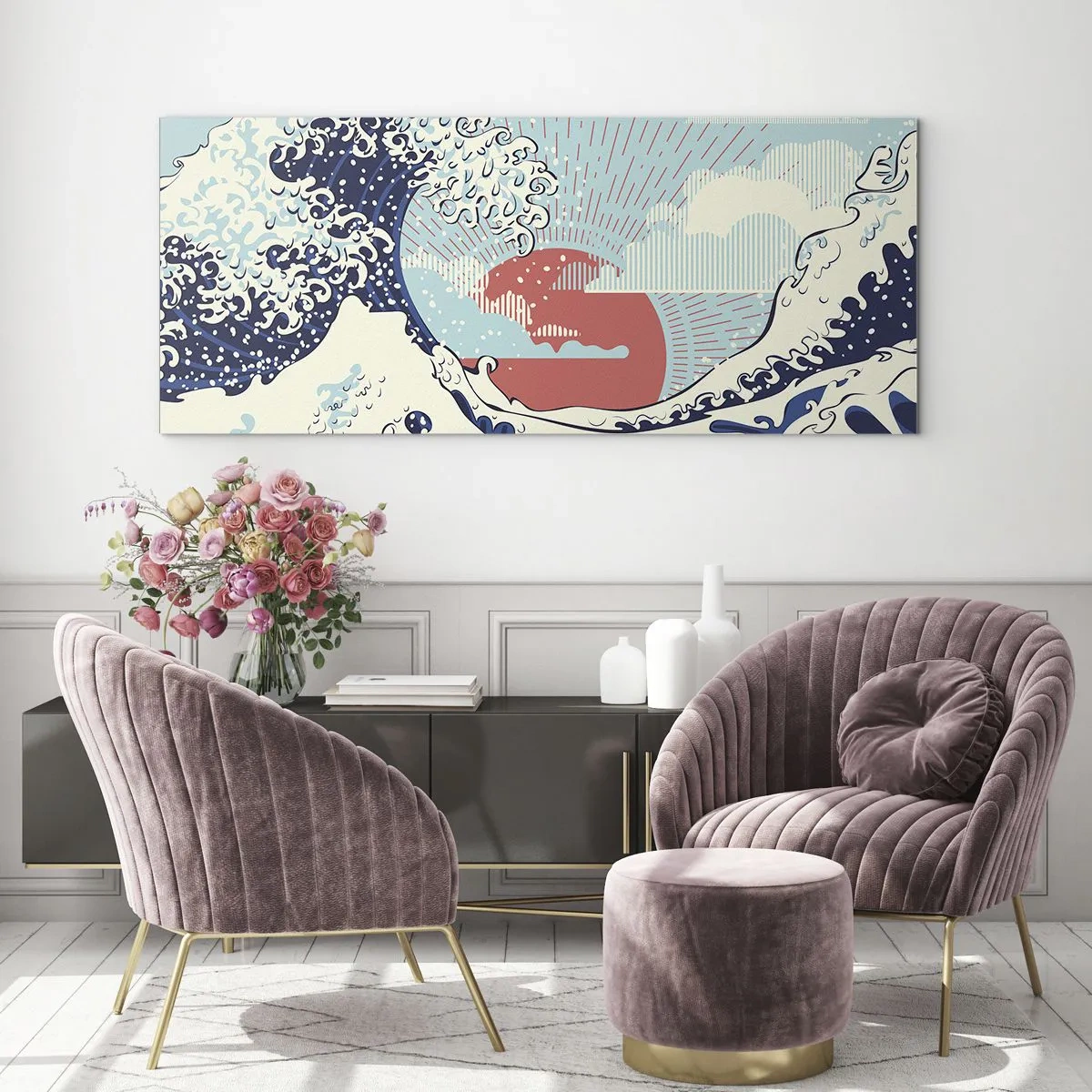 Obraz na skle - Z japonských inspirací - 100x40 cm