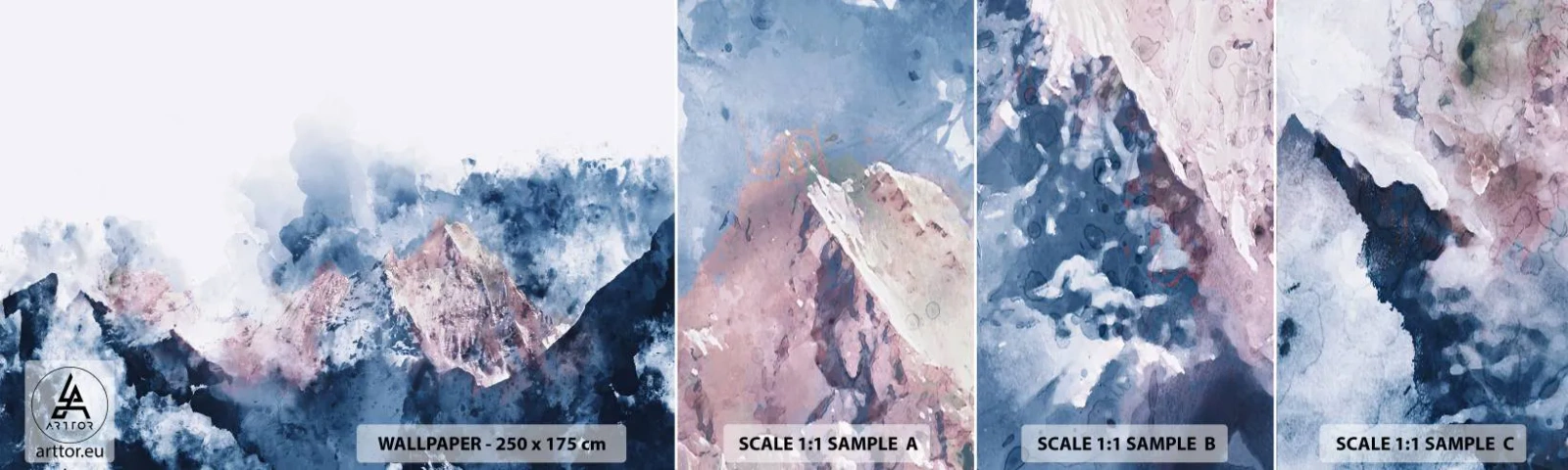 Vzor Fototapety Samolepicí Deluxe Sticker - To jsou vrcholy! - Abstrakce, Kus, hory - 100x30 cm