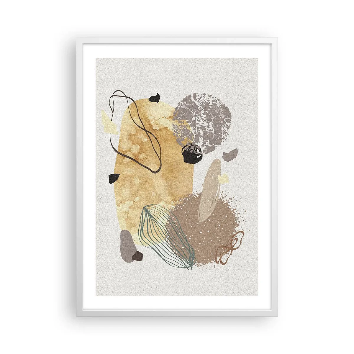 Plakát v bílém rámu - Abstraktní švestka - 50x70 cm