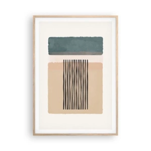 Plakát v rámu světlý dub - Všechno v pořádku - 70x100 cm